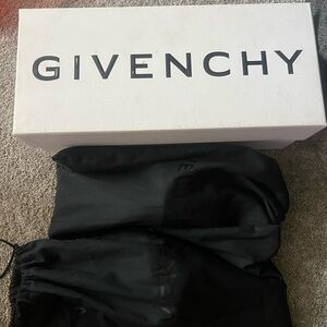 Givenchy Black Slides with White Logo